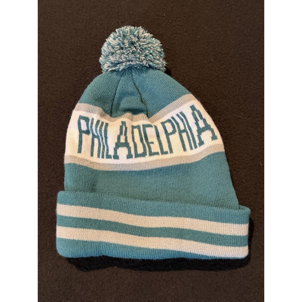 New Philadelphia Eagles Fan Cuffed Beanie Knit Pom Football Beanie Cap Lot Of 20